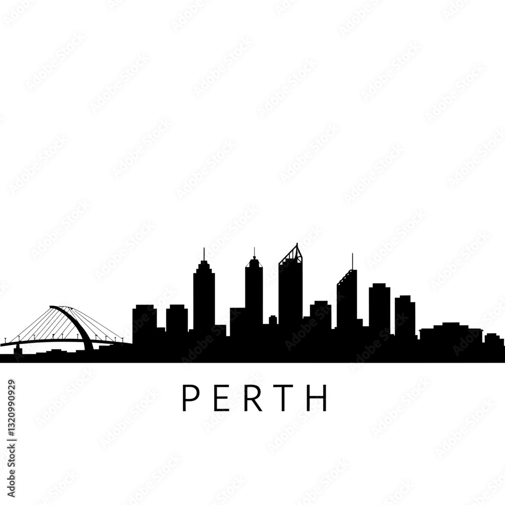 Naklejka premium Silhouette of Perth - Modern Graphic Design