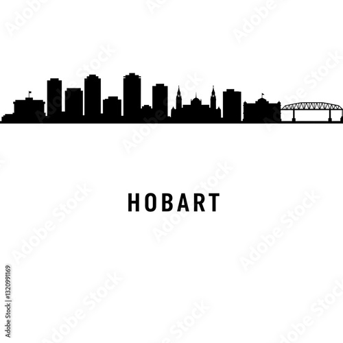 Hobart Skyline - Minimalist Vector Illustration