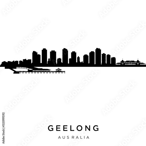 Geelong Skyline - Minimalist Vector Illustration
