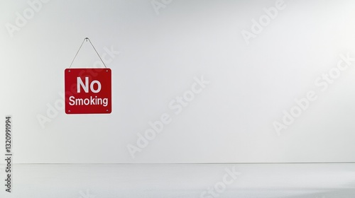 Red sign with bold text highlights anti-smoking message in minim