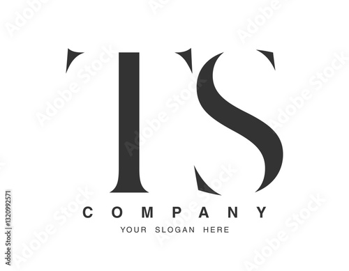 TS logo design. Initial letter t and s serif font style. Creative classic company name typography. Trendy logotype or identity.