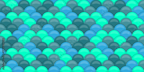 Abstract seamless pattern of overlapping teal and turquoise scales.  Perfect for backgrounds, textures, or vibrant design elements. Evokes a sense of water, ocean, or fantasy.