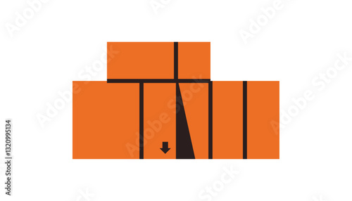 Goods packaged for warehouse storage, cargo shipping or delivery, stacked cardboard boxes, cardboard boxes pile, packages group, stack, heap of carton packs, cargo shipment flat vector illustration.