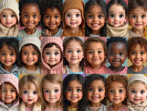 Diverse Group of Adorable Babies Smiling in a Collage