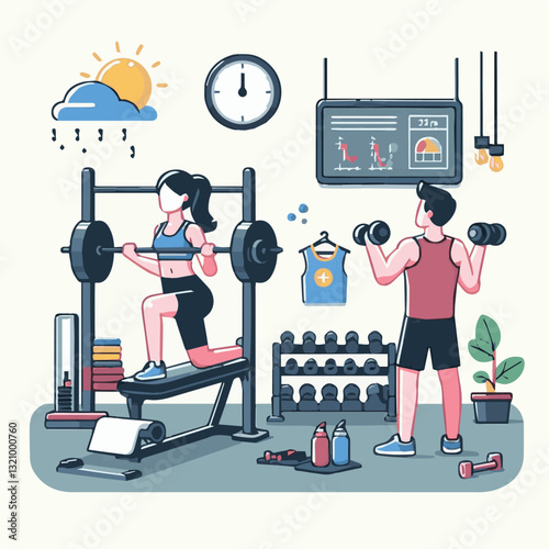 gym, fitness, healthy, exercise, sport, equipment, workout, training, health, lifestyle, body, fit, activity, interior, club, power, strength, athlete, weight, treadmill, trainer, background, woman, a