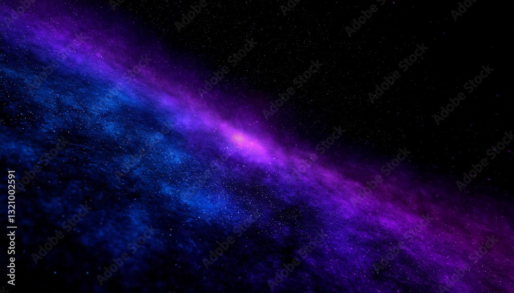 Fototapeta premium Abstract galaxy smoke fog purple-blue light in the galaxy with gradient colors on black background.