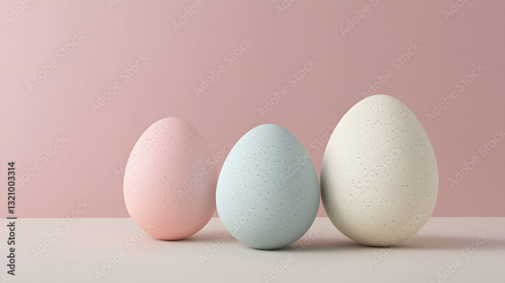 Fototapeta premium Easter egg icons in a minimalistic style, featuring soft pastel tones and clean lines for modern decoration.