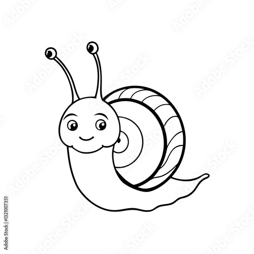a smiling snail cartoon image, perfect for coloring or design projects