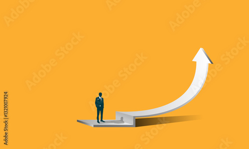 A businessman in a classic suit, the concept of successful economic growth of a business,
career advancement. Vector image