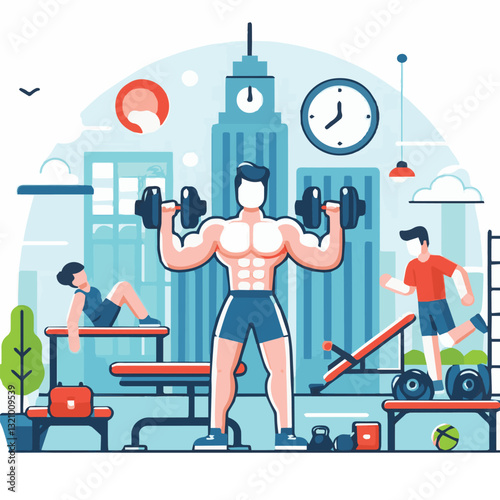gym, fitness, healthy, exercise, sport, equipment, workout, training, health, lifestyle, body, fit, activity, interior, club, power, strength, athlete, weight, treadmill, trainer, background, woman, a