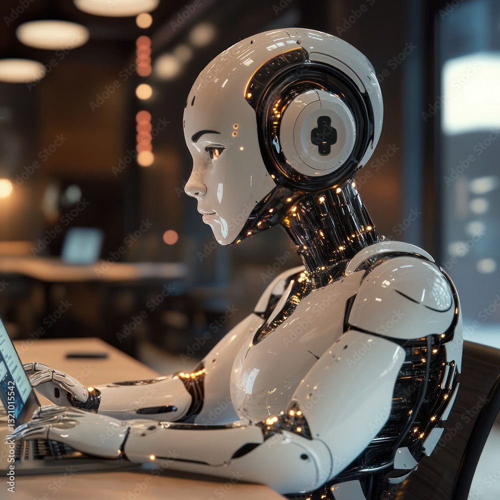 Fototapeta premium Future AI assistants in work