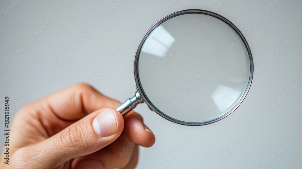 Hand Holding Magnifying Glass Against Light Background. Possible Use Education, Science Hand Holding Magnifying Glass Against Light Background. Possible Use Education, Science