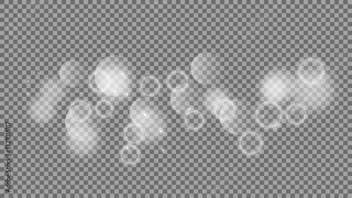 Bokeh circles on transparent background