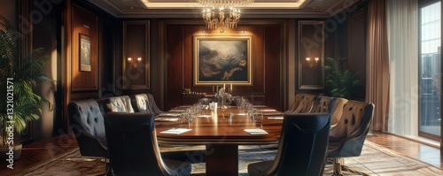 Wallpaper Mural Luxurious executive boardroom with elegant decor and majestic chandelier Torontodigital.ca