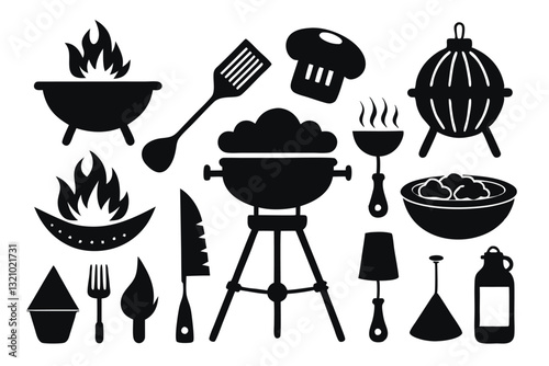 Barbecue icons vector set