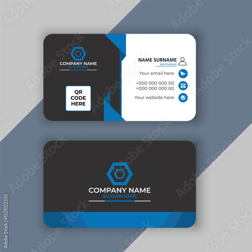 Simple and clean modern business card vector illustration.