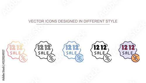 12 12 Sale icon design with white background stock illustration