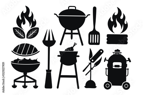 Barbecue icons vector set