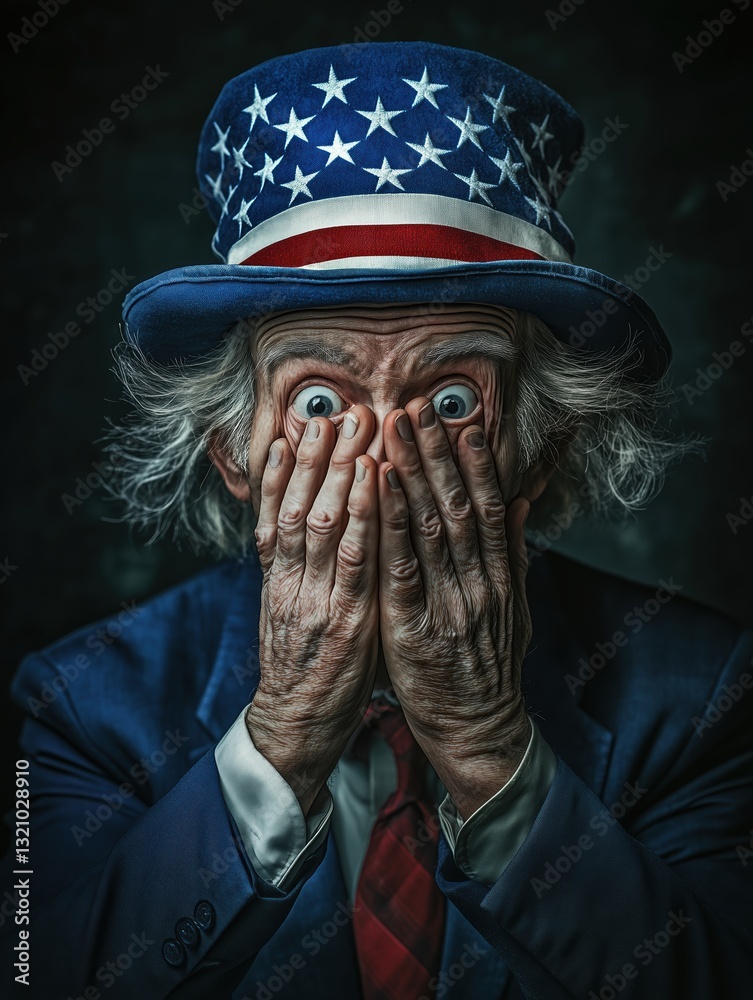 custom made wallpaper toronto digitalUncle Sam covering his face in shock, symbolizing the U.S. political crisis