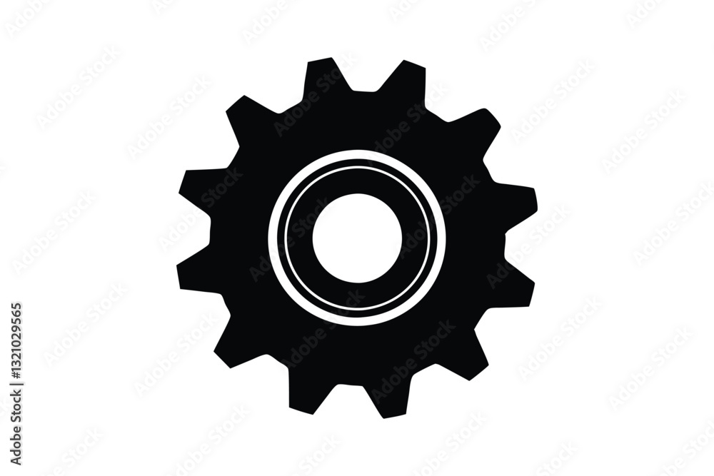 Silhouette of a gear in side view vector art illustration.eps Silhouette of a gear in side view vector art illustration.eps