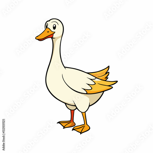 cartoon goose with a white background