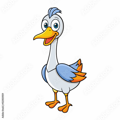 cartoon goose with a white background