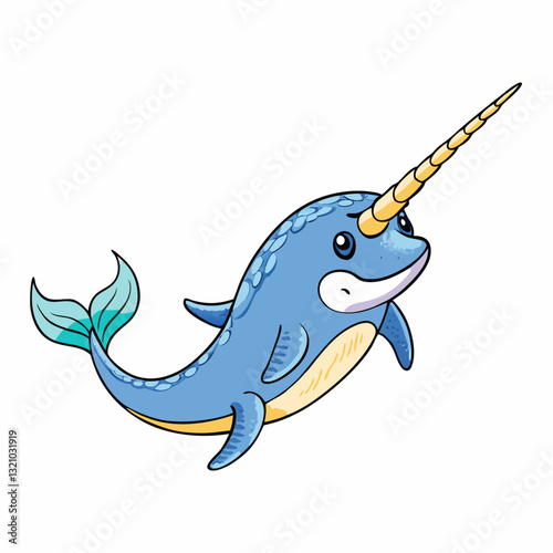 narwhal cartoon  vector