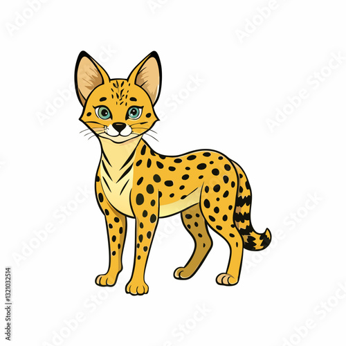 vector illustration of a serval