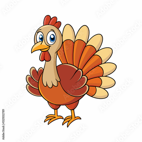 turkey cartoon waving