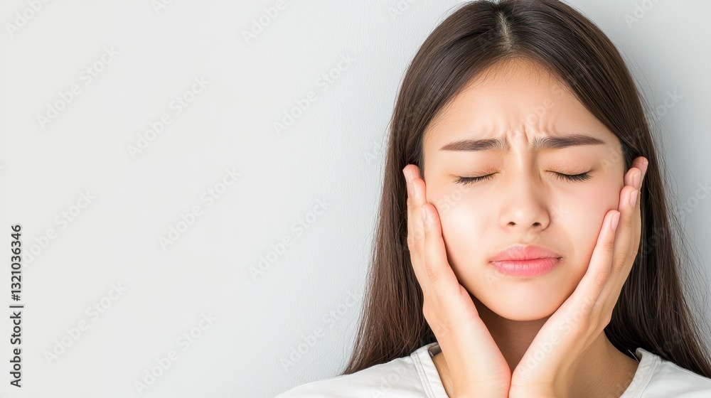 Young Woman Experiencing Pain from Wisdom Tooth Extraction in Dental Office Young Woman Experiencing Pain from Wisdom Tooth Extraction in Dental Office