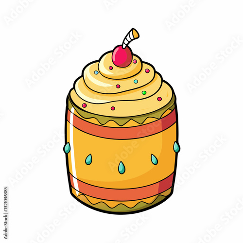 vector illustration of a cake