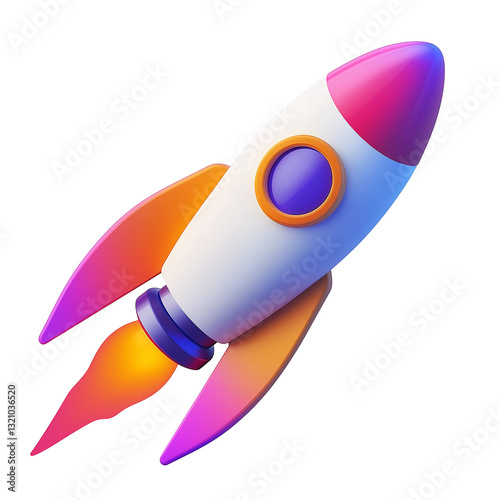 3D PNG of a rocket. 