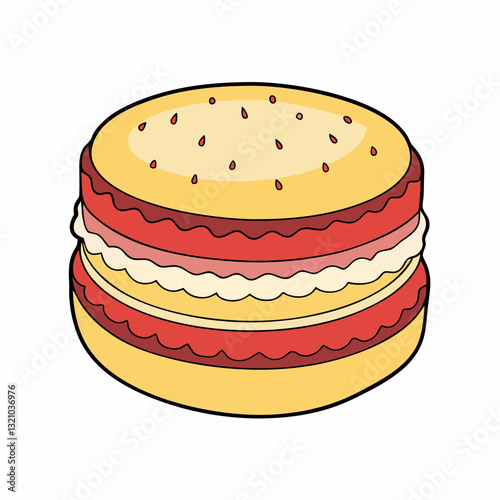 victoria sponge cake vector