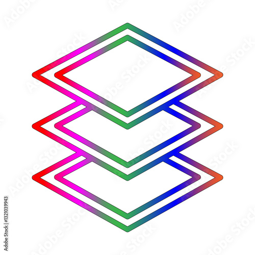 Layers line gradient icon