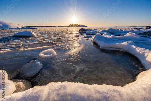 Obraz na płótnie ice on the sea w salonie
