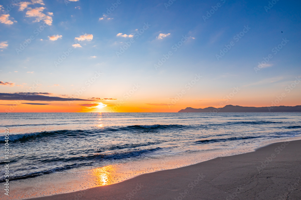 sunset on the beach