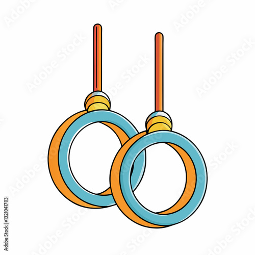 vector illustration of a gymnastic rings