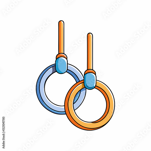 vector illustration of a gymnastic rings