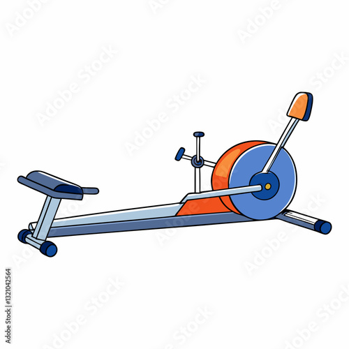 rowing machine on a white background