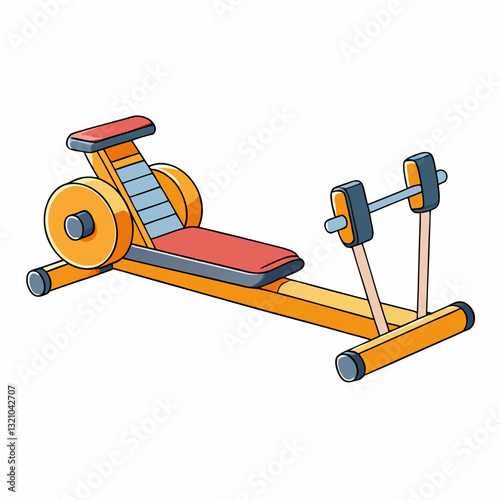 seated row machine isolated on white background
