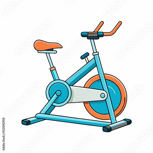 stationary bike isolated on white
