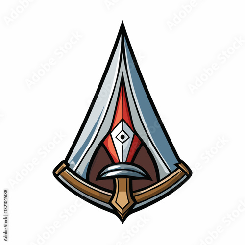 vector illustration of a hidden blade knife