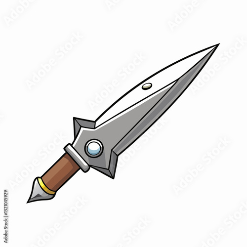 vector illustration of a silver thorn sword