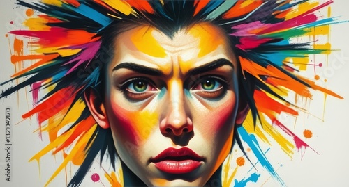 Abstract Conceptual Art Painting – Emotional and Surreal Artwork Expressing Sadness, Anxiety, Loneliness, and Deep Thoughts