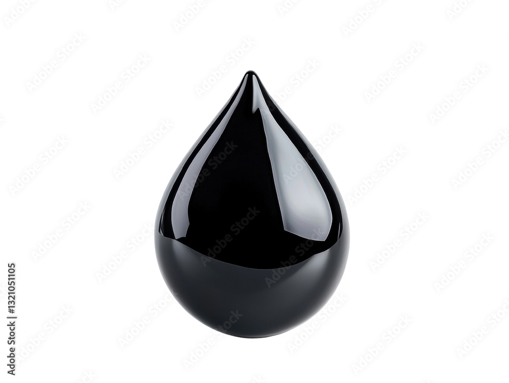 isolated transparent Background. Glossy black droplet with smooth surface and elegant shape isolated transparent Background. Glossy black droplet with smooth surface and elegant shape