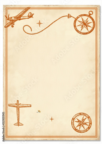 Wallpaper Mural Passport wedding invitation adorned with airplane and compass motifs, adventure Torontodigital.ca