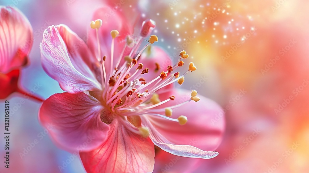 Fototapeta premium Vibrant Blossom Burst Background for Dynamic and Energetic Text Design