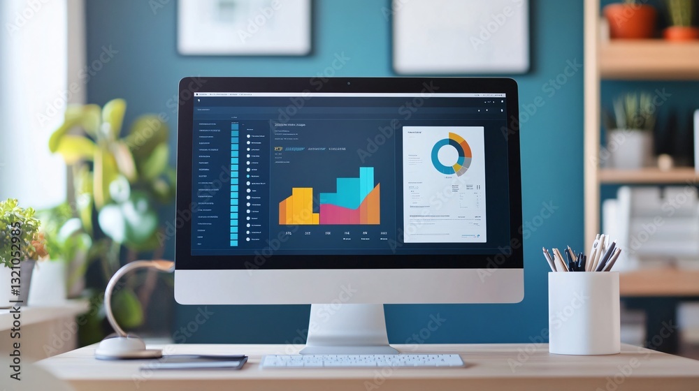 Professional Computer View Mockup with Project Management Tool for Business Presentations Professional Computer View Mockup with Project Management Tool for Business Presentations