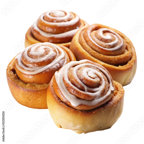 cinnamon bun isolated on white