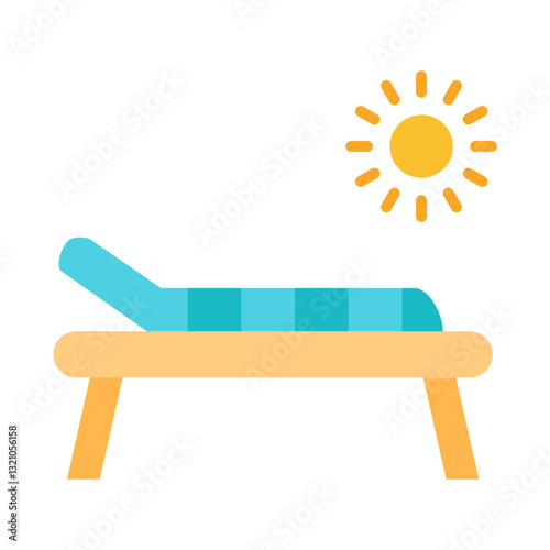 Sunbed flat icon